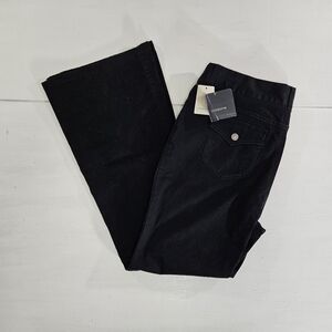 NWT Liz Claiborne Audra black corduroy flare leg pants women's size 14